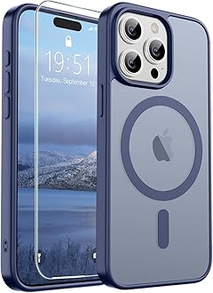 SUPFINE Magnetic for iPhone 15 Pro Max Case [Compatible with MagSafe] [10 FT Military Grade Drop Protection] Slim Translucent Matte Shockproof with Anti-Fingerprint Phone Case, Lanvender Gray