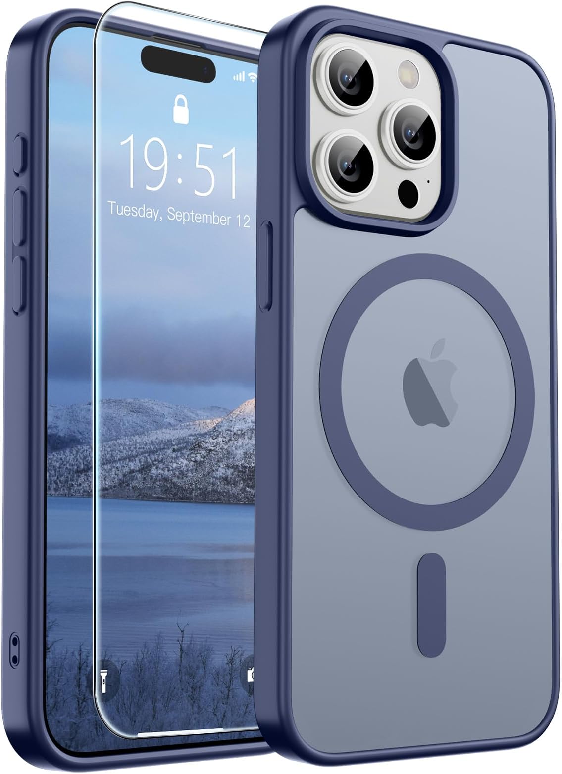 SUPFINE Magnetic for iPhone 15 Pro Max Case [Compatible with MagSafe] [10 FT Military Grade Drop Protection] Slim Translucent Matte Shockproof with Anti-Fingerprint Phone Case, Lanvender Gray