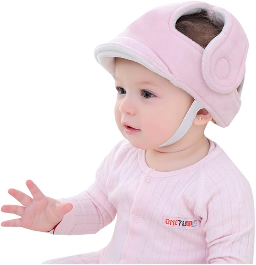 Infant Baby Toddler Safety Helmet Headguard Hat Adjustable Safety Protective Harnesses Cap Bump cap Pink
