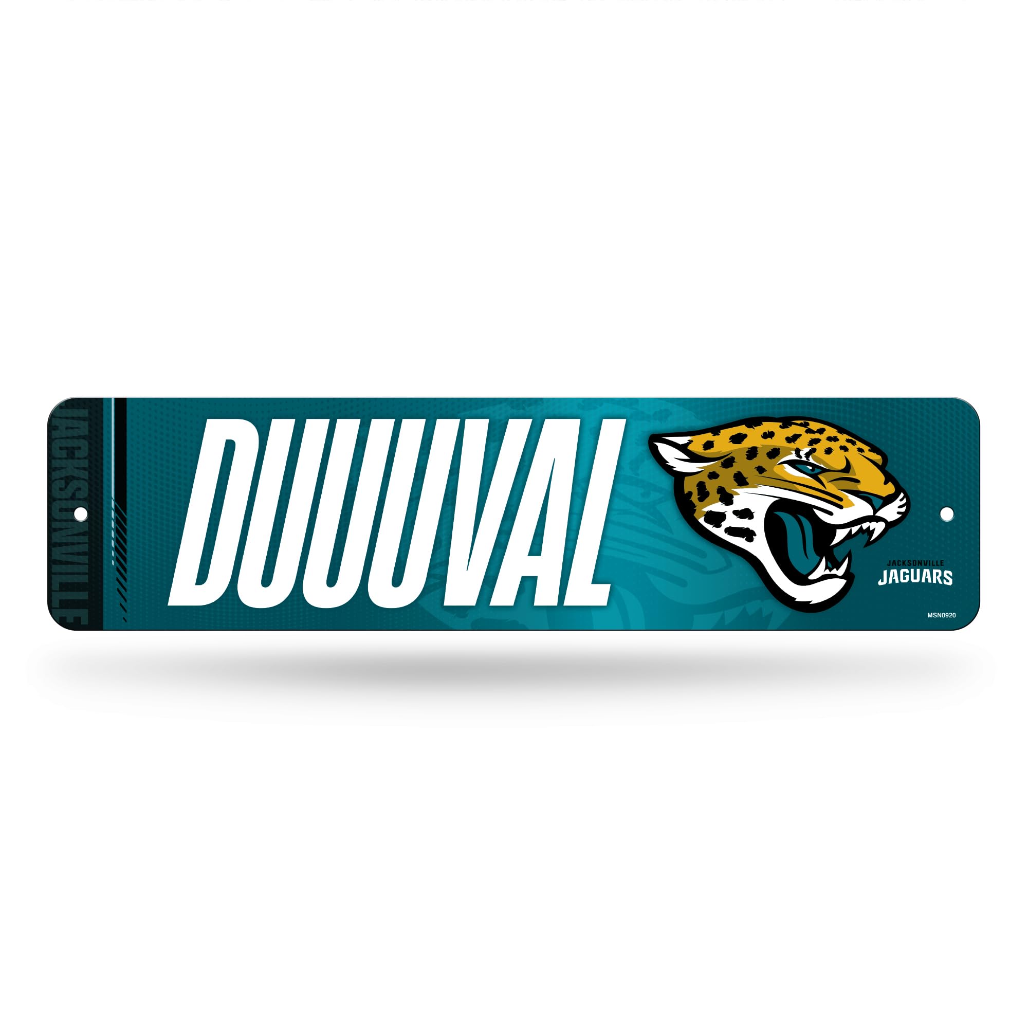 Rico Industries NFL Football Jacksonville Jaguars Metal Street Sign 4" x 15" Home Décor - Bedroom - Office - Man Cave