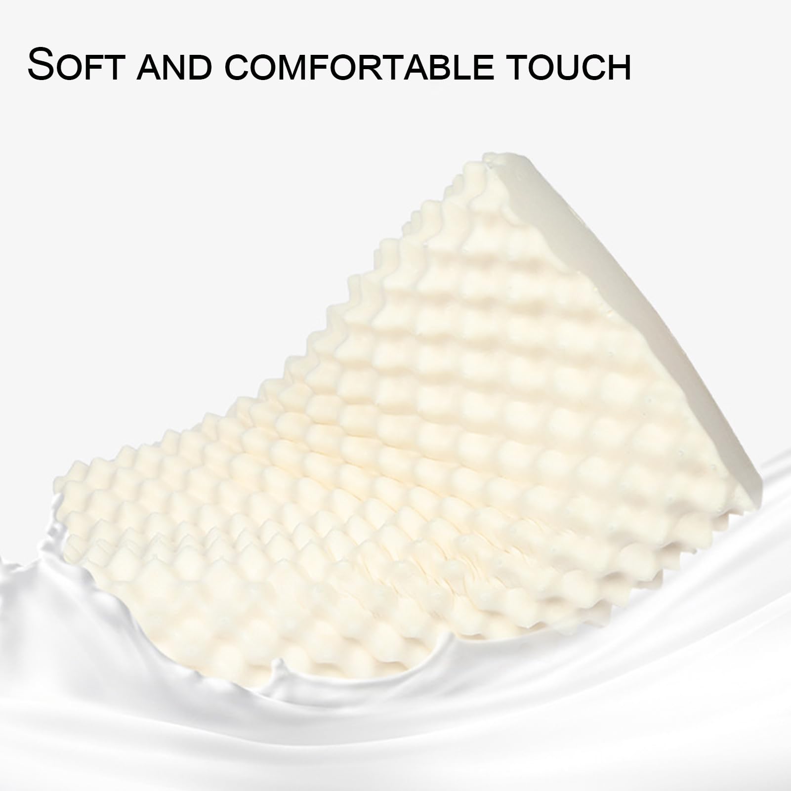Almohada de látex para dormir, diseño de látex natural extrasuave para dormir de espalda, boca abajo o de lado, funda de algodón transpirable extraíble