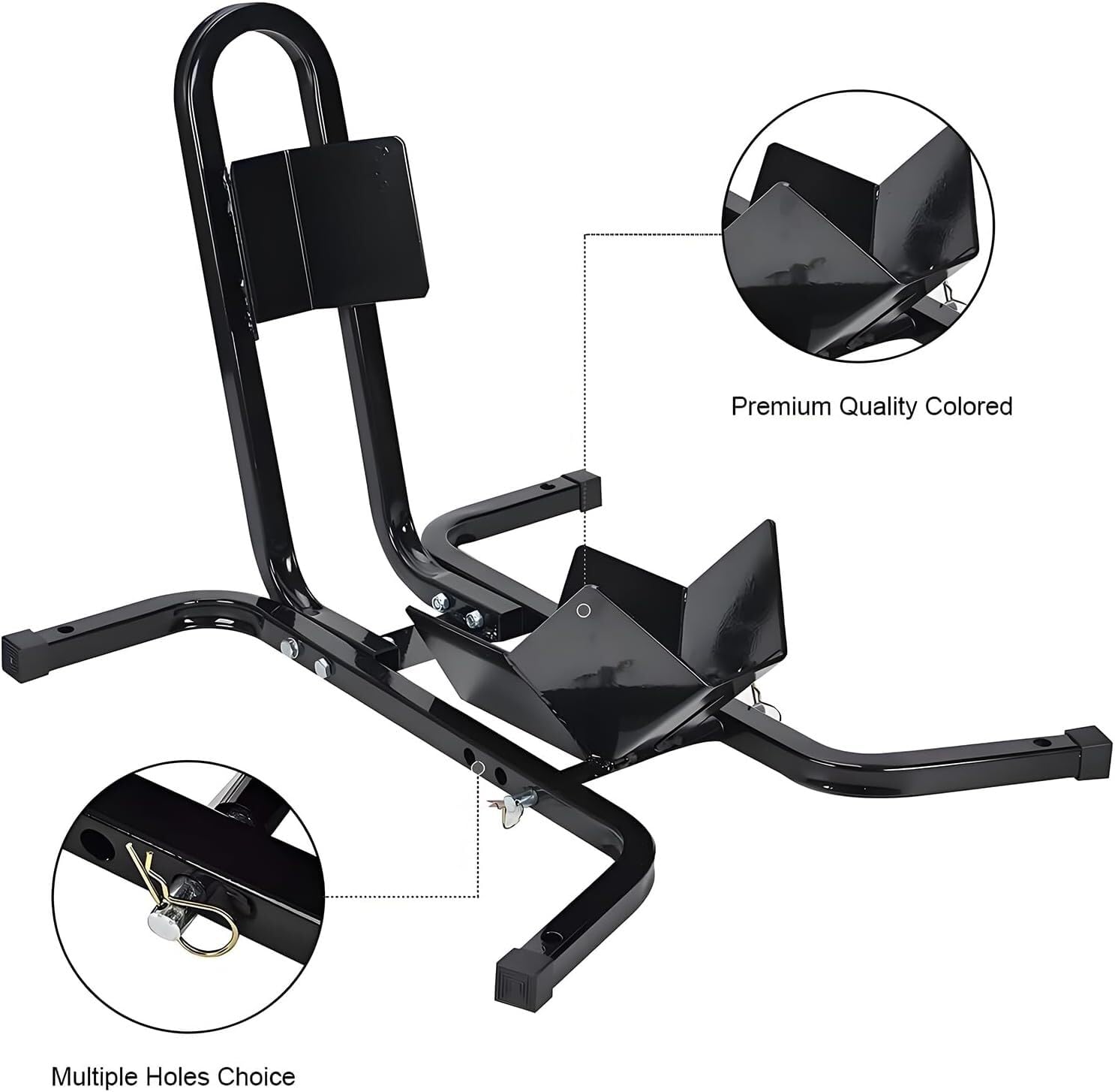 Support de Moto à Bascule Universel – Bloque Roue Avant Moto Réglable 17–21 Pouces, Béquille Moto Atelier, Lève Moto pour Transport & Garage, Porte Moto Attelage avec Support de Roue Noir