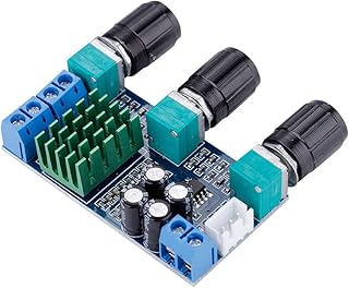 Digital Amplifier Board, TPA3116D2 DC 12V-24V 80W * 2 Two Channels Audio Amplifier Board Treble Volume Bass Audio Amp Module