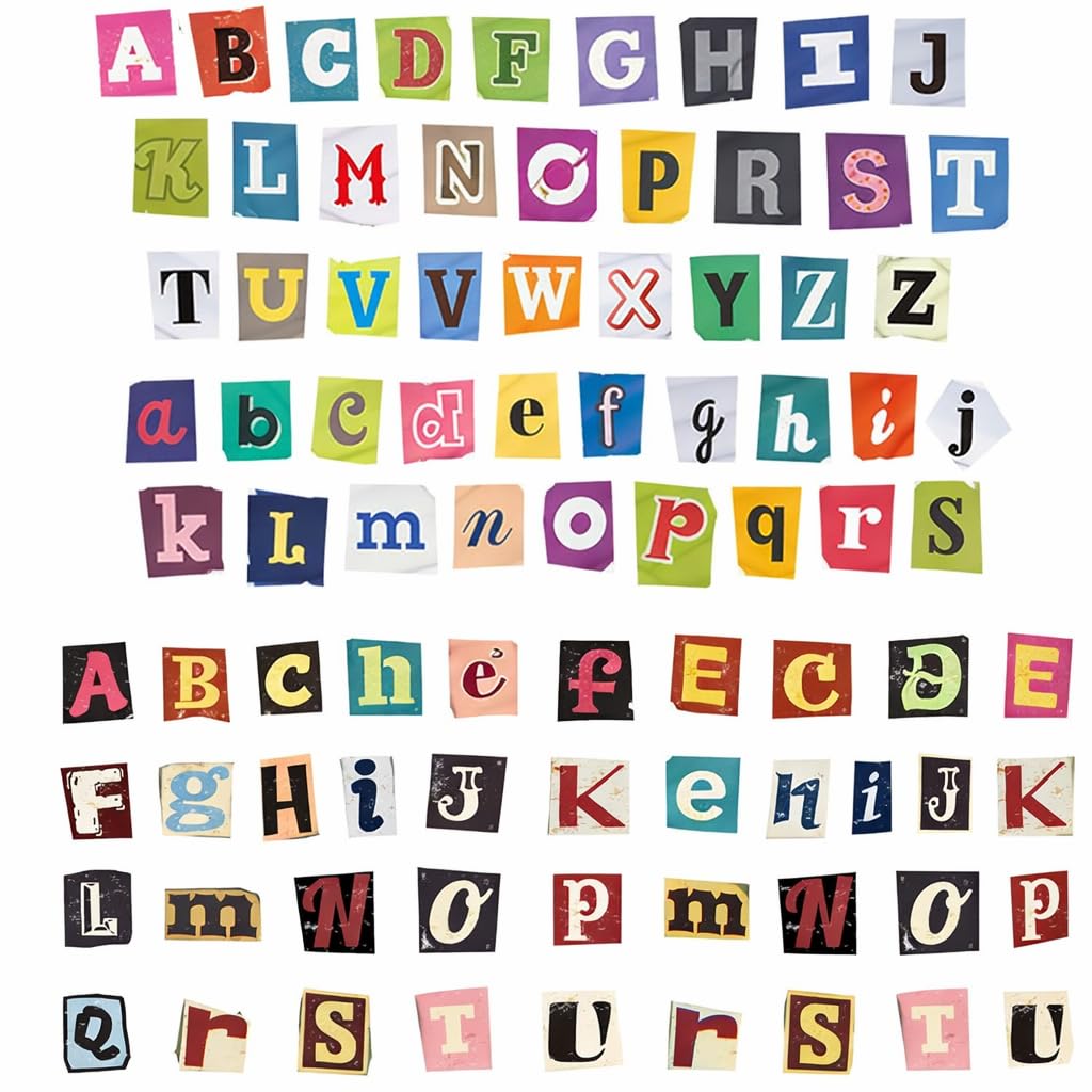 Virelle Retro 104Pcs Alphabet Stickers For Scrapbooking, Self-Adhesive Letter Stickers For Journals & Crafts, Mini Letters For Diy Initials, Travel Scrapbook Supplies, Junk Journal Accessories