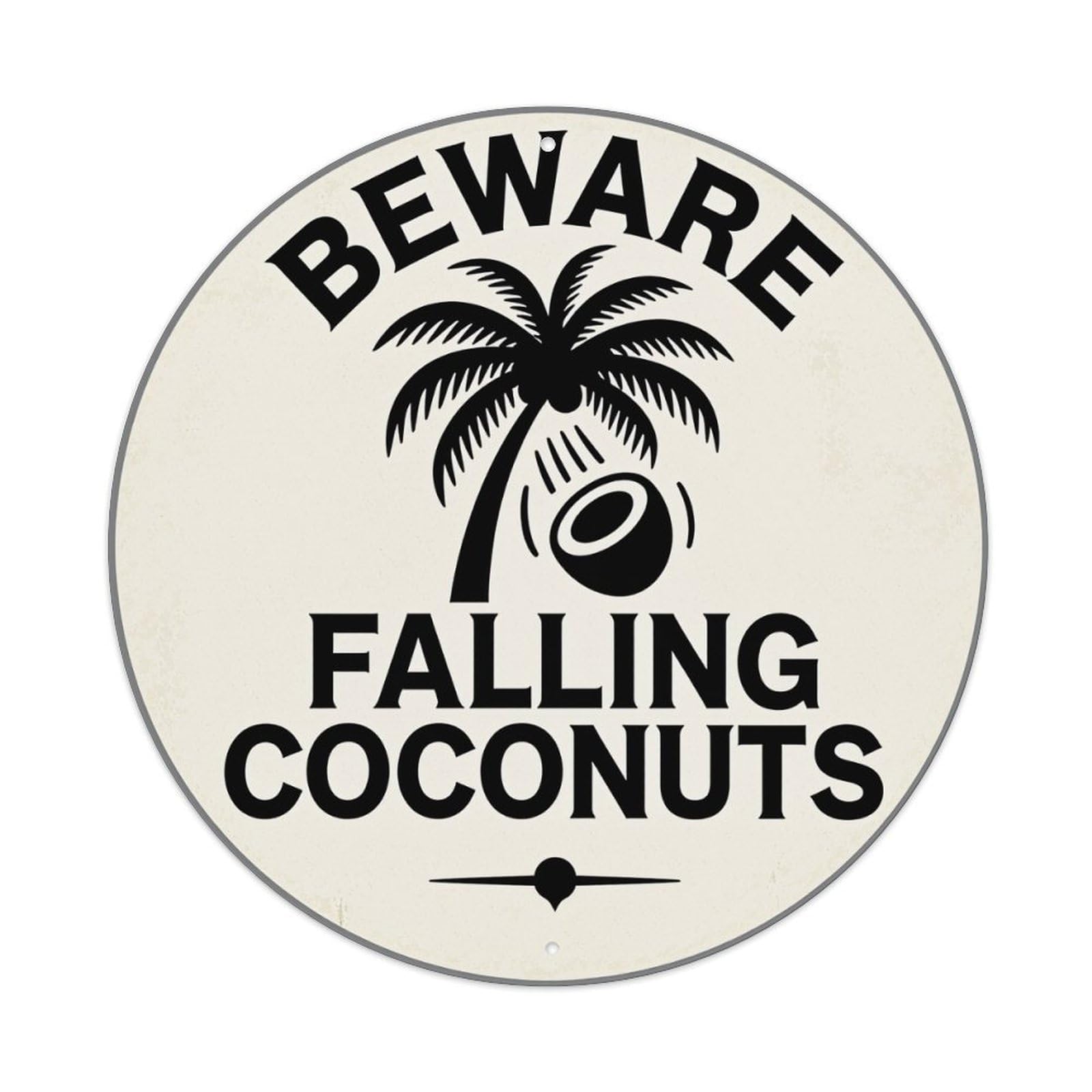 Beware Falling Coconuts Palm Tree Metal Tin Sign Vintage Garden Bedroom Cafe Bar Man Cave Home Wall Decor Metal Poster 8x8 inches