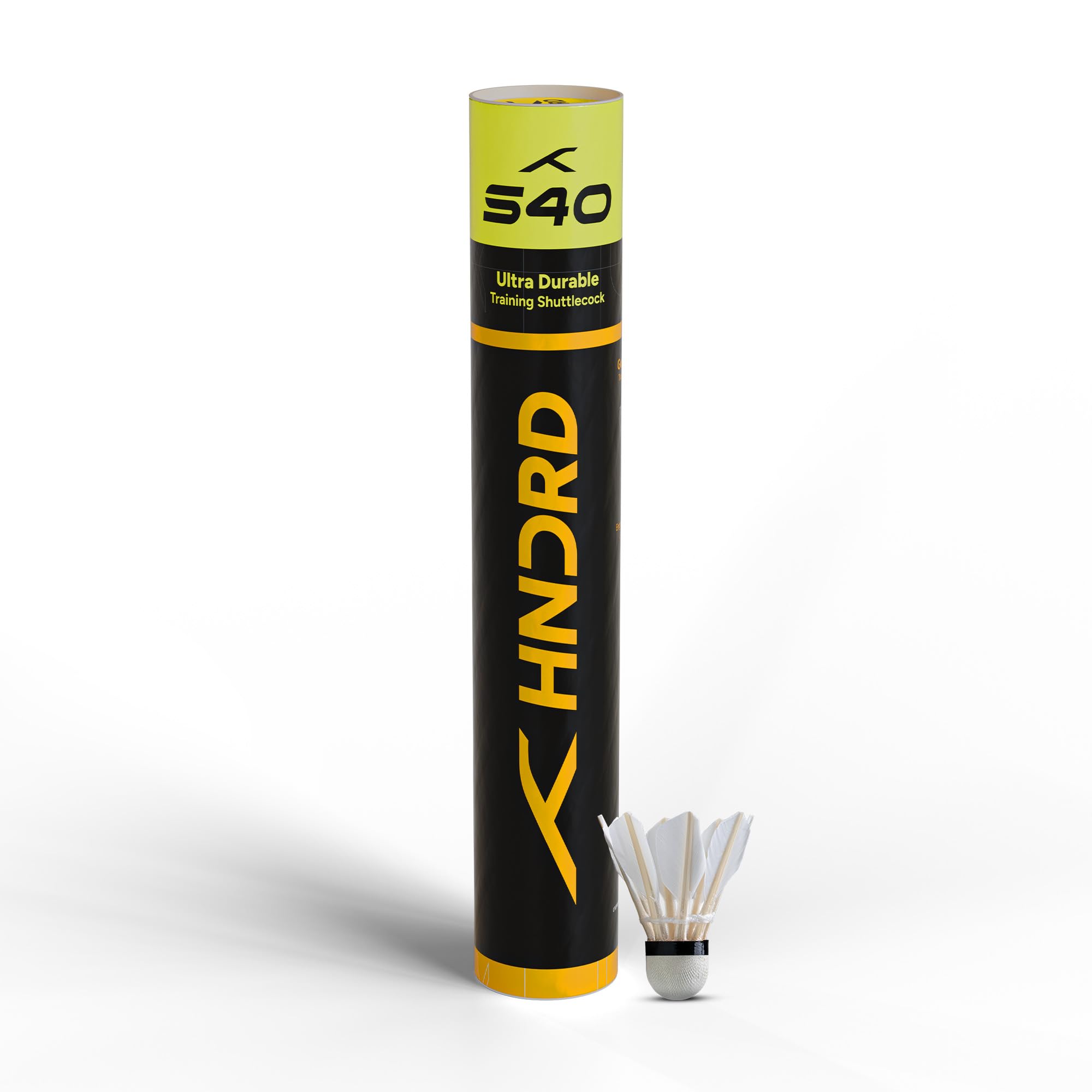 Hundred S40 Feather Shuttlecock | Pack of 12 | Premium Goose Feather Training Shuttle | Speed 76
