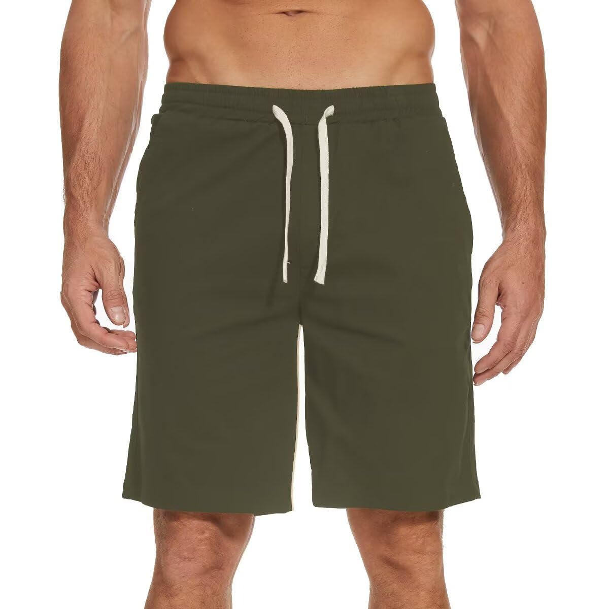 AKuVoL Men's Cargo Elastic Waist Drawstring Shorts Relaxed Fit Casual Summer Shorts with Multiple Pockets