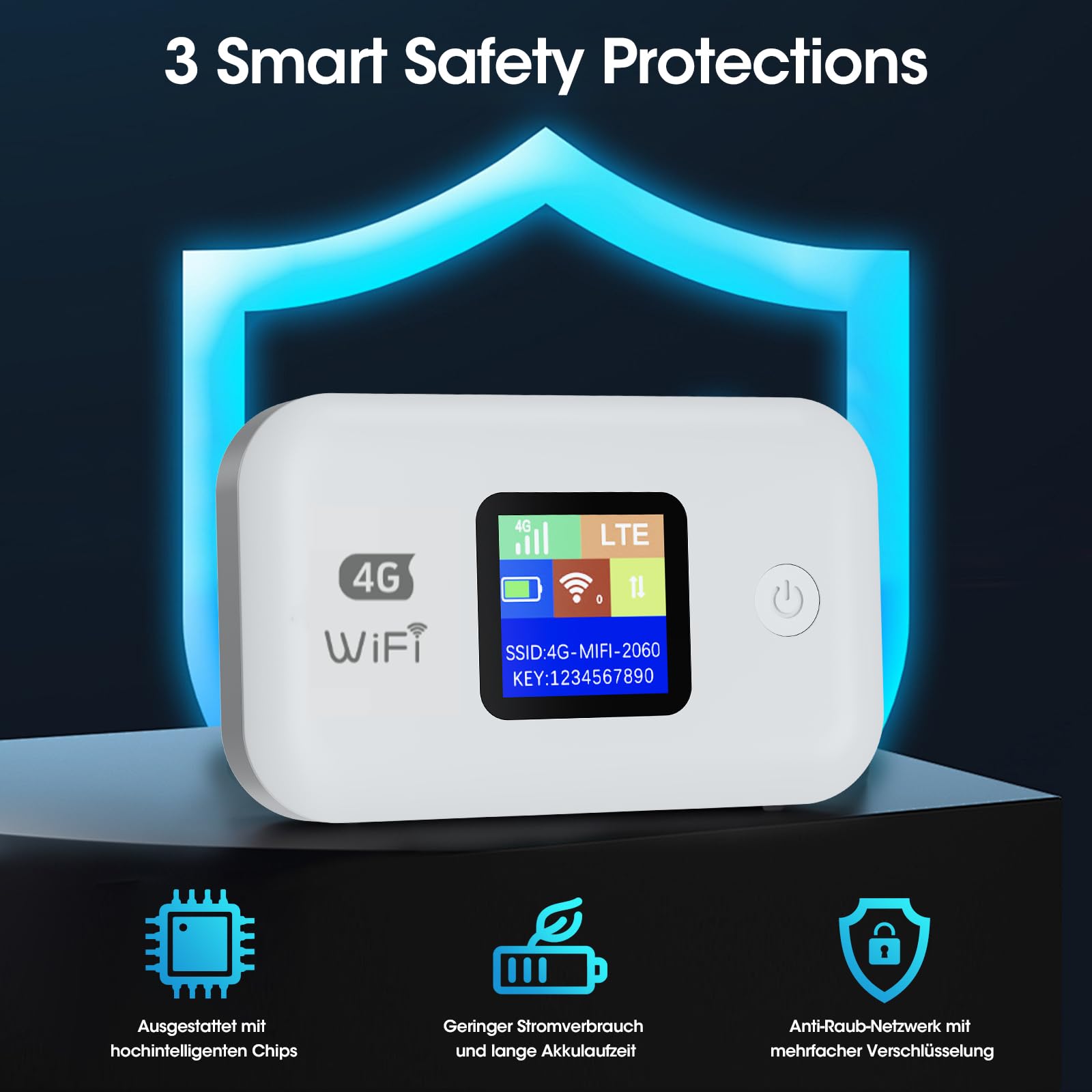 Router Wifi Portatile, Saponetta Modem wifi Portatile Router 4g Con Sim LTE 150 Mbps, LED Visualizzazione Sullo Schermo, Capacità Batteria 3000mah, Saponetta Wifi Adatto Per Viaggi, Campeggio