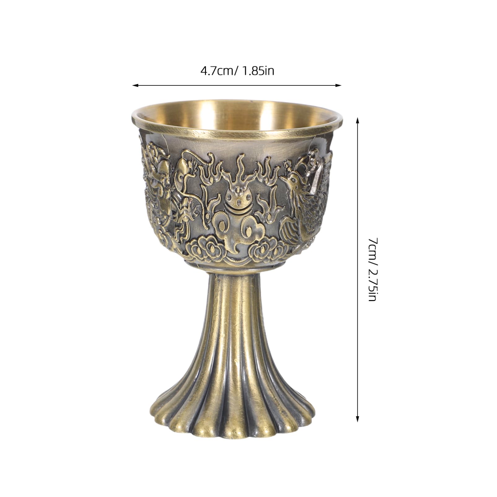 ULTECHNOVO 2 Pcs Chalice Goblet: 30ml Communion Cup For Wine And Coffee - Zinc Alloy Wine Goblet Handmade Chalice Wedding Drinking Glass