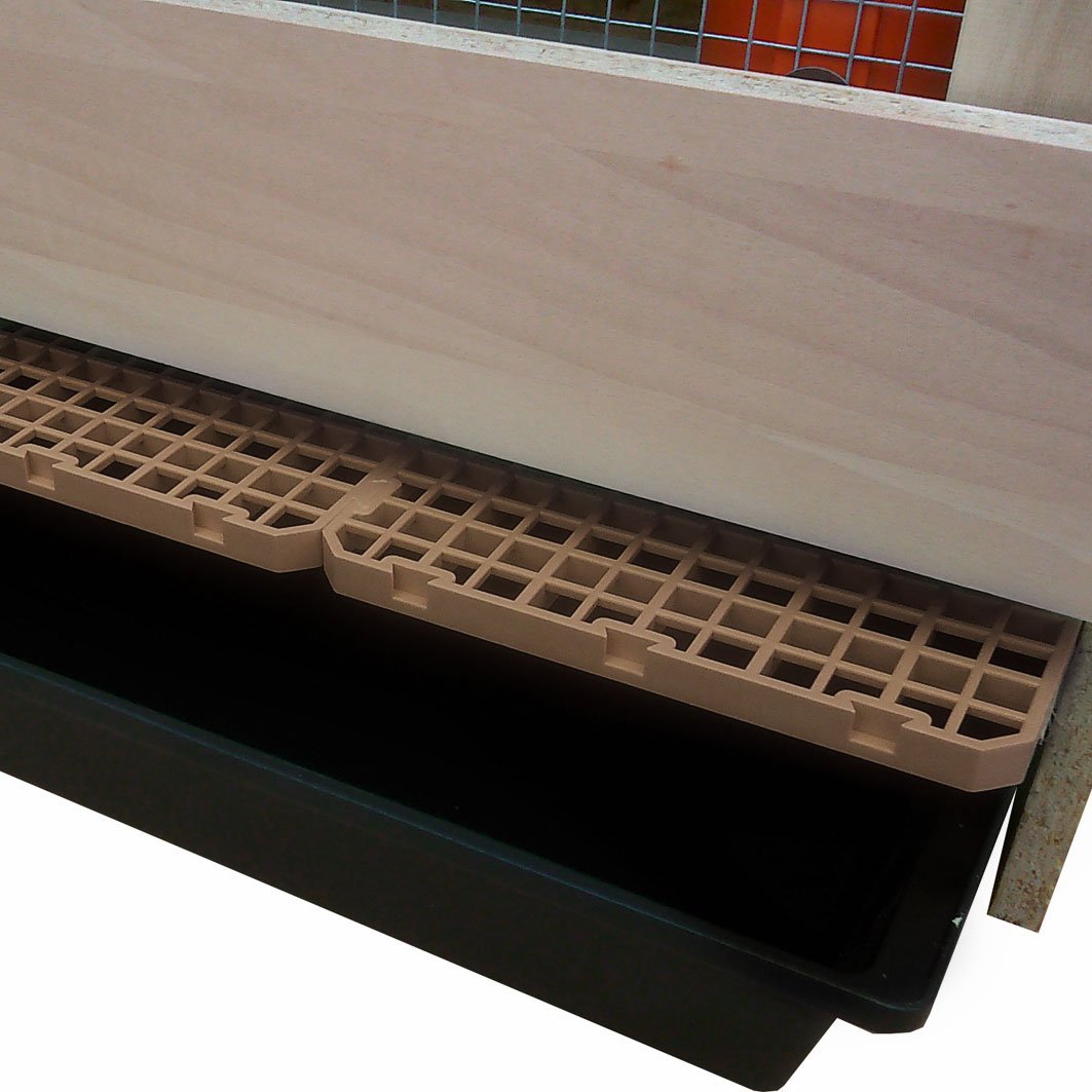 Kaninchenstall - Doppeltür mit Holzvorderfront-100 x 60-mit Bodenrost-Holzstall-Kleintierstall