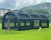 V-infla 30ft Inflatable Baseball Batting Cage with Blower - Durable 1" Netting for Hitting & Pitching Practice (30x16x11.5ft Black)
