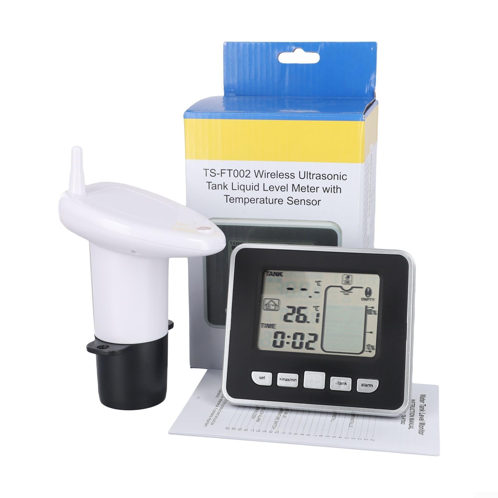 Indicatore di temperatura Indicatore di livello di riempimento per cisterna Sensore di livello del serbatoio dell'acqua piovana Display a led Serbatoio dell'acqua Sensore misuratore di