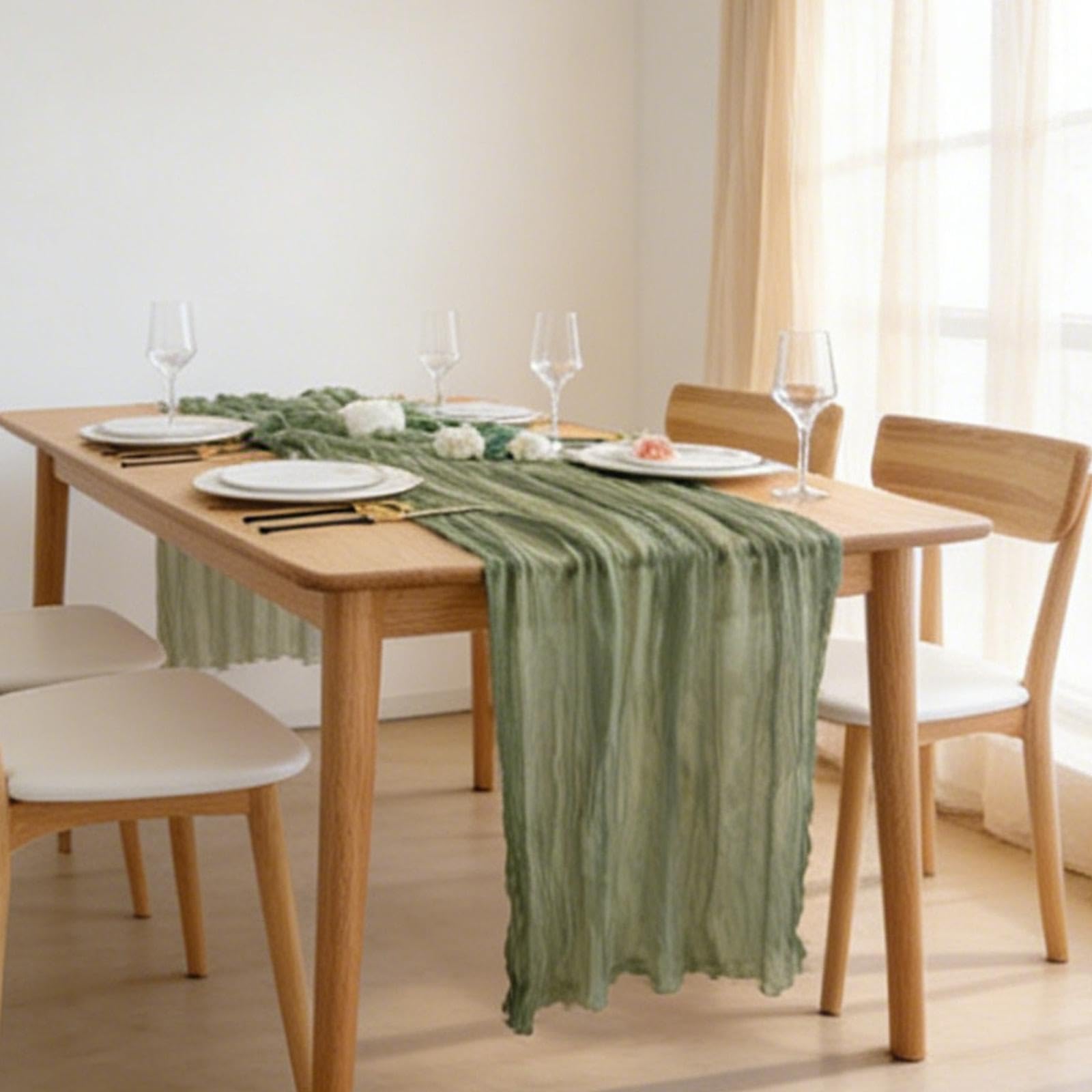Amazon｜KCHFEVQ テーブルランナー チーズクロス ボヘミアン ガーゼ