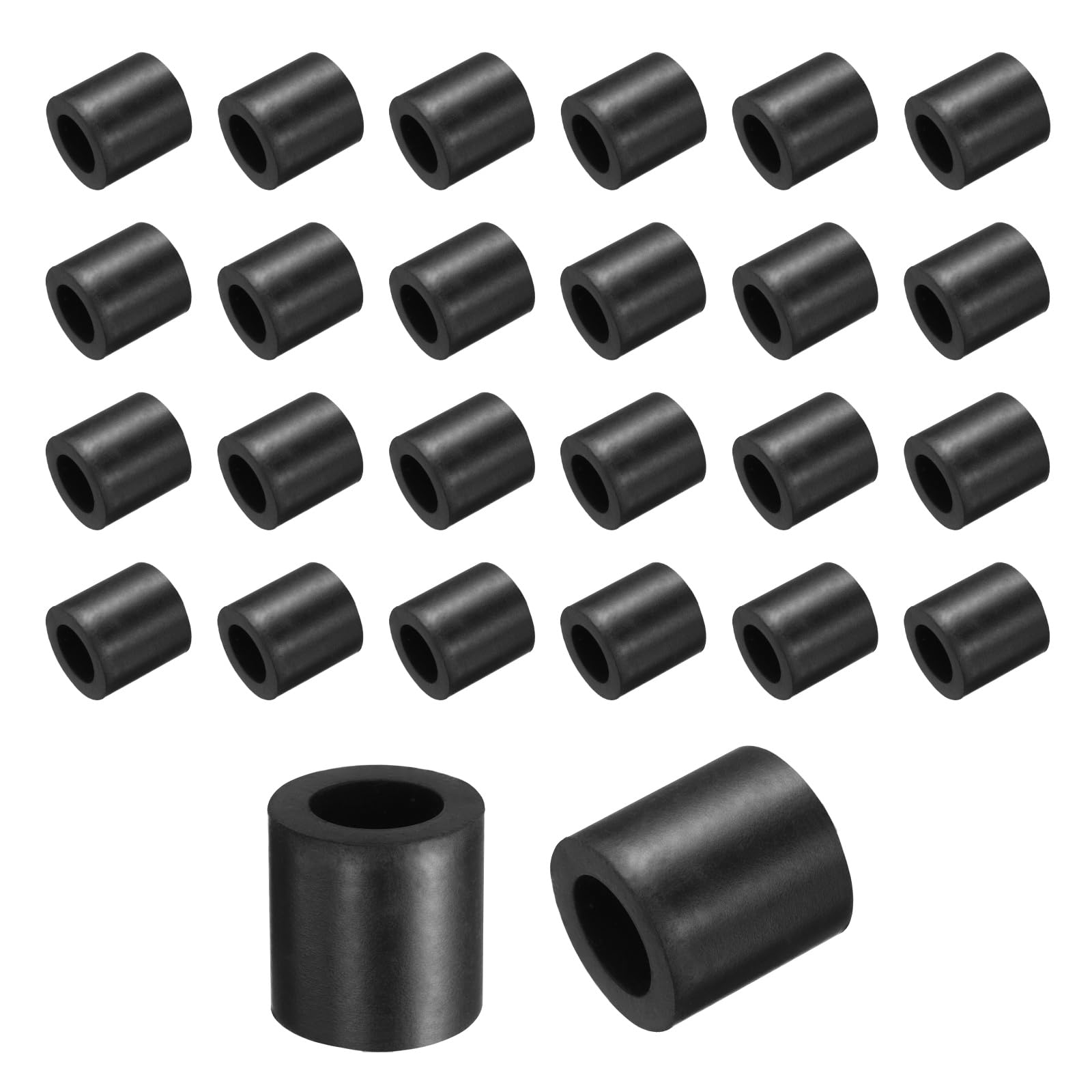 sourcing map 36 Pcs Rubber Spacers 20mm OD x 12mm ID x 20mm Height Round Anti Vibration Spacer Rubber Bushing Grommets