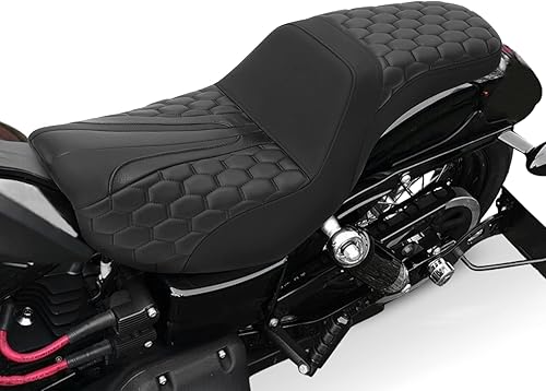Vista 181 de Asiento de motocicleta para conductor y pasajero, apto para Harley Dyna Wide Glide Low Rider Street Bob Fat Bob FXDF Super Glide Custom FXDC