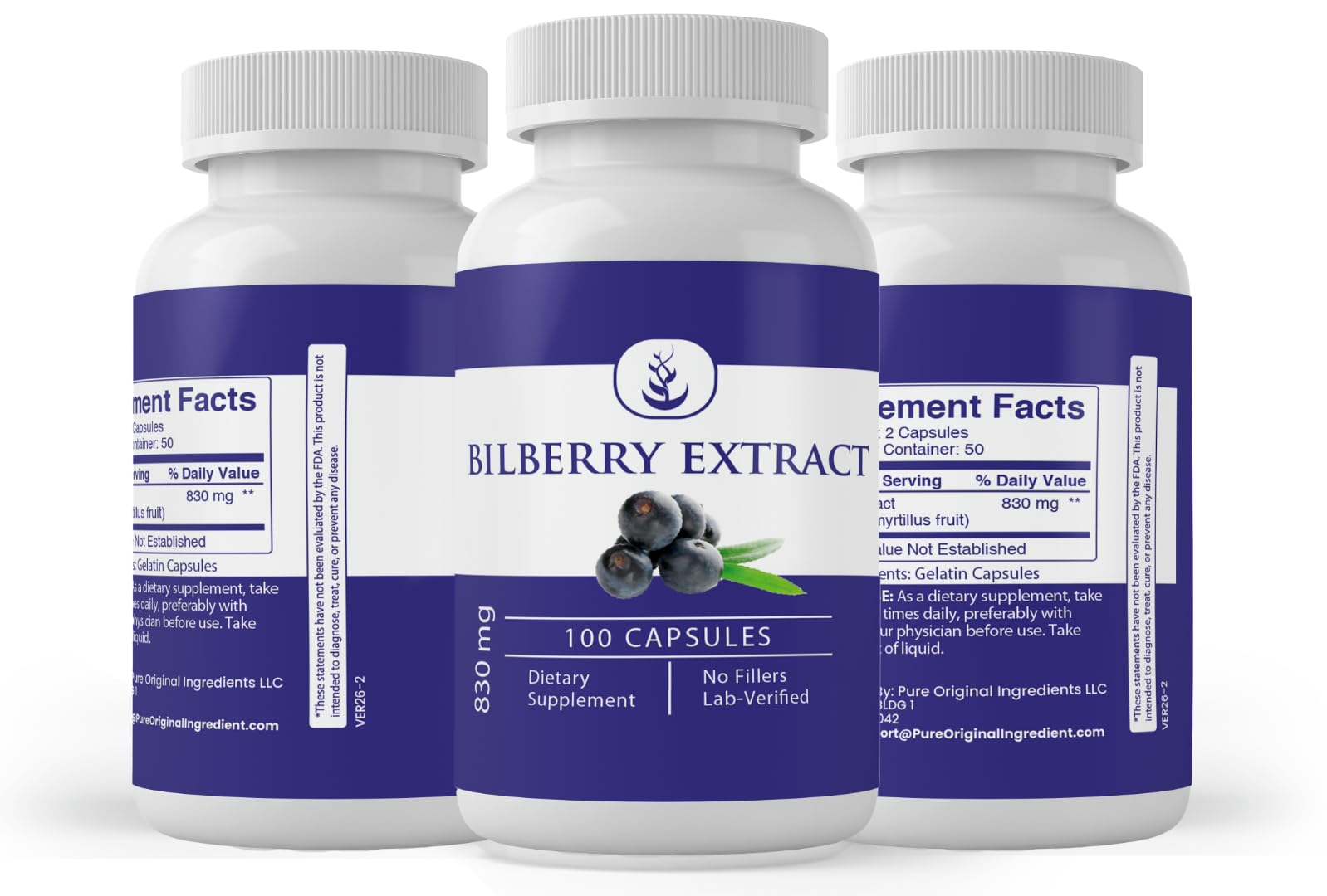 PURE ORIGINAL INGREDIENTS, Bilberry Extract, 100 Capsules — Amazon image 4