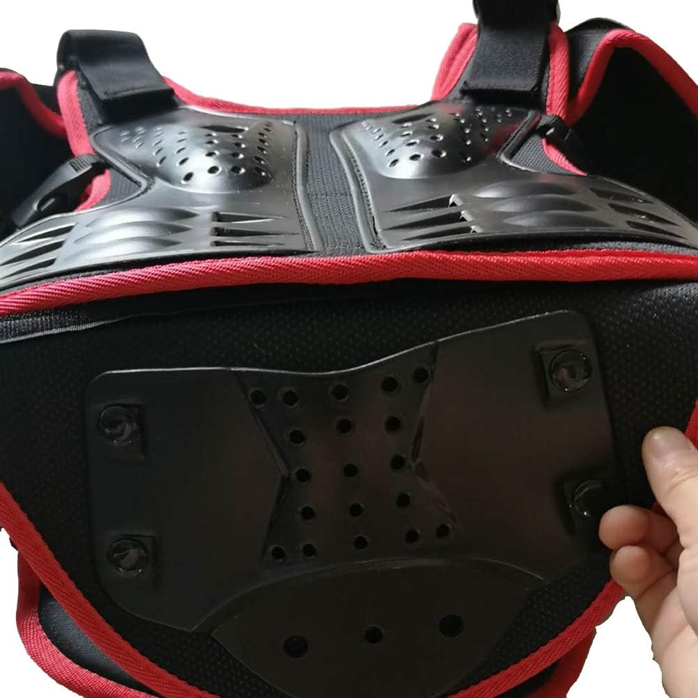 Kids Motorcycle Bike Protective Armor Suit for Dirt Bike Chest Spine Protector Back Shoulder Arm Elbow Knee Pad Body Armor Vest Red