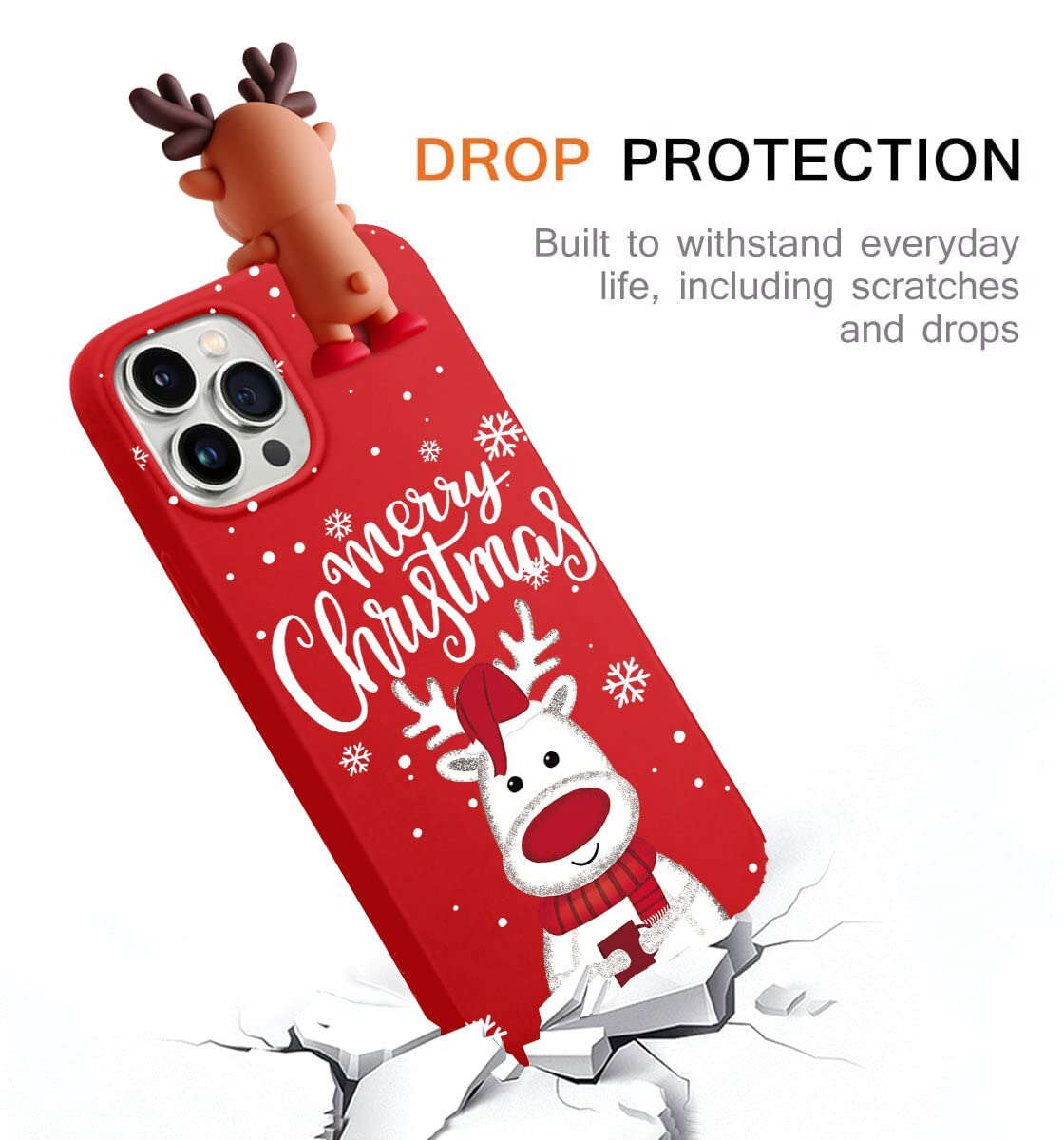 Yoedge 2 Custodie Per Huawei Y9 Prime 2019: Cover Morbida Silicone Con Alce E Babbo Natale, Rosso - 3
