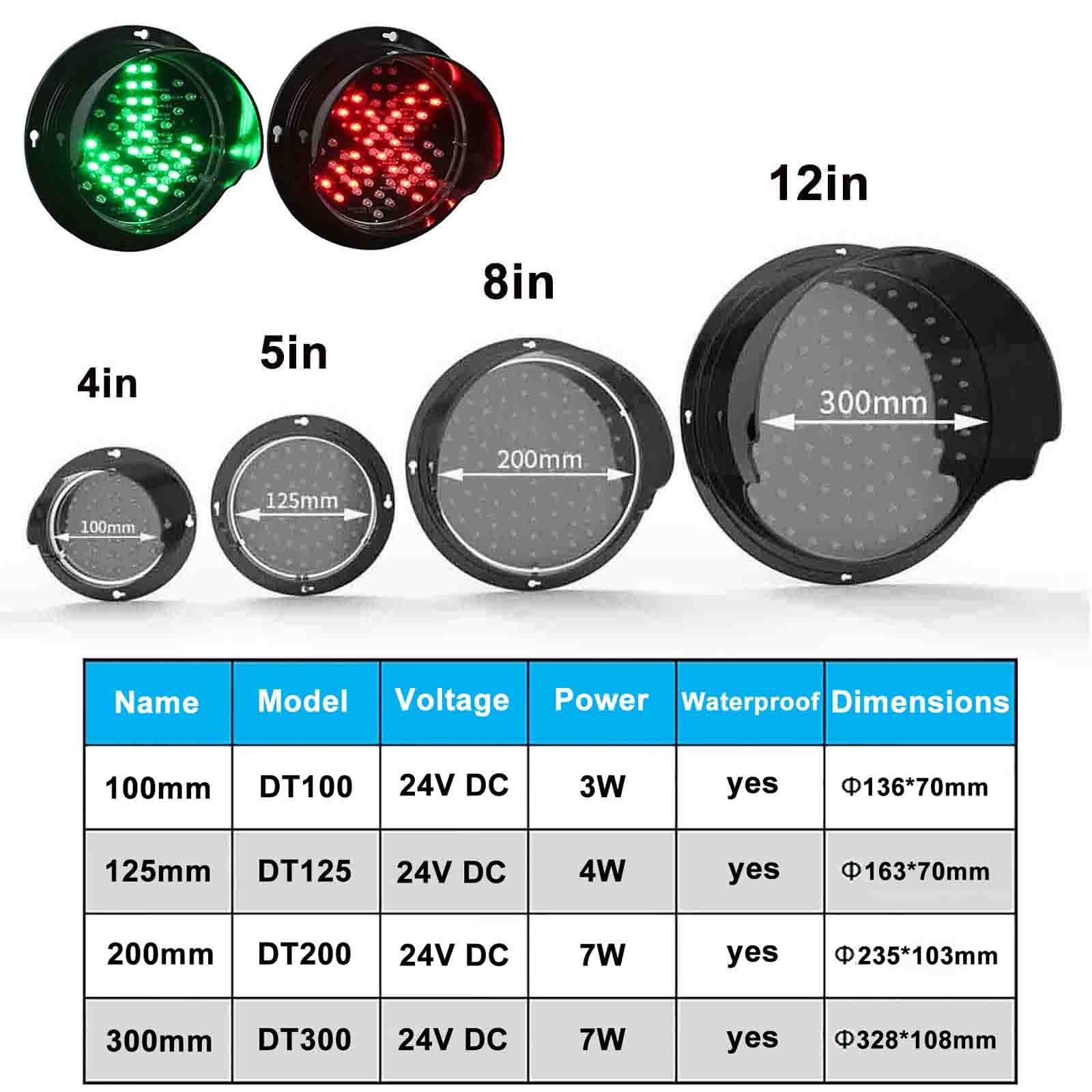 Semaforo Led Luz de Freno de Tráfico LED Semáforo LED de 12 V, luz LED 2 en 1 de parada y marcha, lámpara indicadora de tráfico con flecha roja X/verde, semáforo industrial resistente al agu