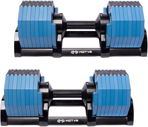 Miniatura 10 de Decabell 580 - Mancuernas ajustables Motv8 Decabell de 580, 5 libras - 80 libras, mancuernas ajustables estilo Nuobell para hombres y mujeres, Fire