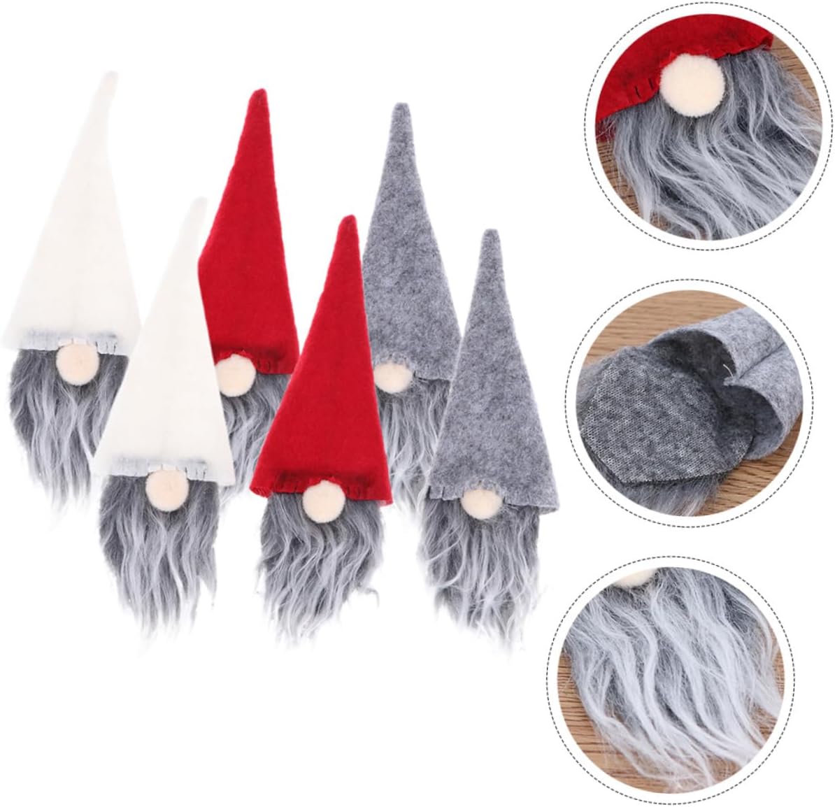 6pcs Christmas Gnome Wine Bottle Covers, Non-woven Plush Bottle Sleeves