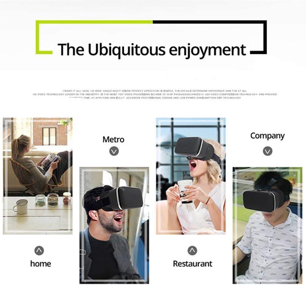 VR Auricular para iOS/Teléfono Android con 120 ° FOV, 3. Adaptador inalámbrico de Audio de 5 mm, se Adapta a Todos los tamaños de Longitud/Pantalla de Todos los teléfonos móviles de hasta 4.