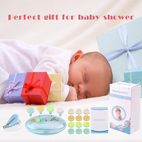Miniatura 14 de Cortador de uñas eléctrico para bebés, lima de uñas para bebé, 20 en 1, kit de lima de uñas seguro para recién nacidos, niños pequeños o adultos,