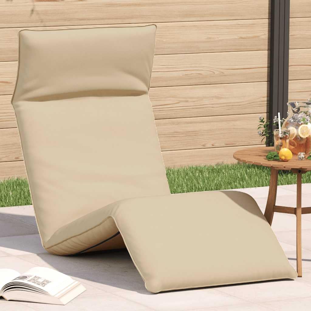 vidaXL Sonnenliege Klappbar Beige 175x54x8,5 cm Oxford-Gewebe, Sonnenbett, Liege, Bodenstuhl, Liegestuhl, Chaiselongue, Bodensessel, Relaxsessel