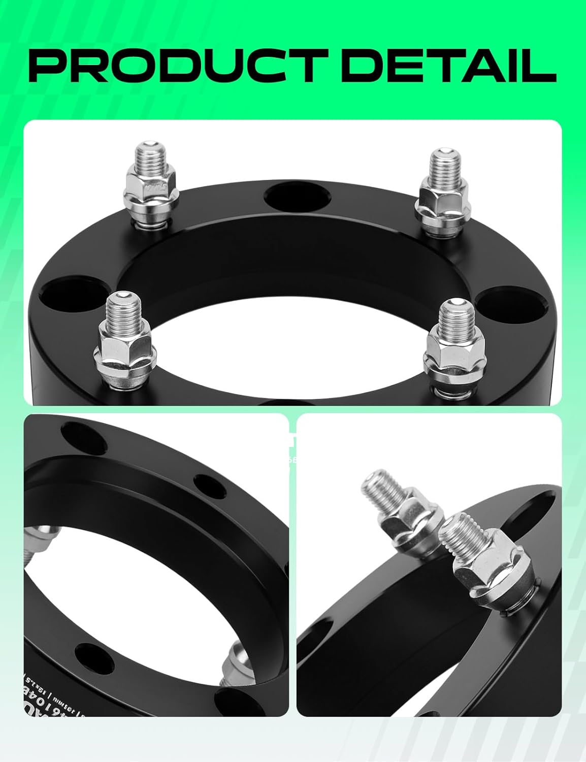 YHTAUTO 4x156mm Wheel Spacers 1.5 inch Compatible with Polaris RZR 2013-2017, Ranger 2013-2017, Tire Spacers w/ M12x1.5 & 12.9 Grade Studs, 131mm Center Bore 4 Lug 2PCS Black