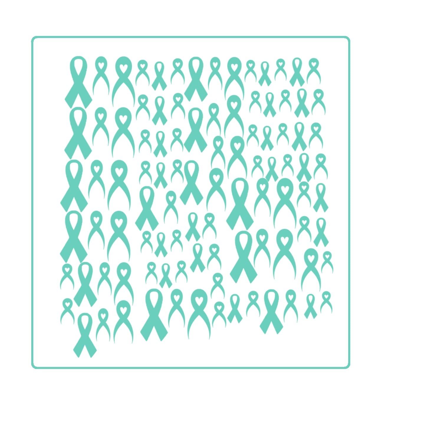 Ovarian Cancer Collection (Ovarian Cancer Press on Nail Stickers # Teal)