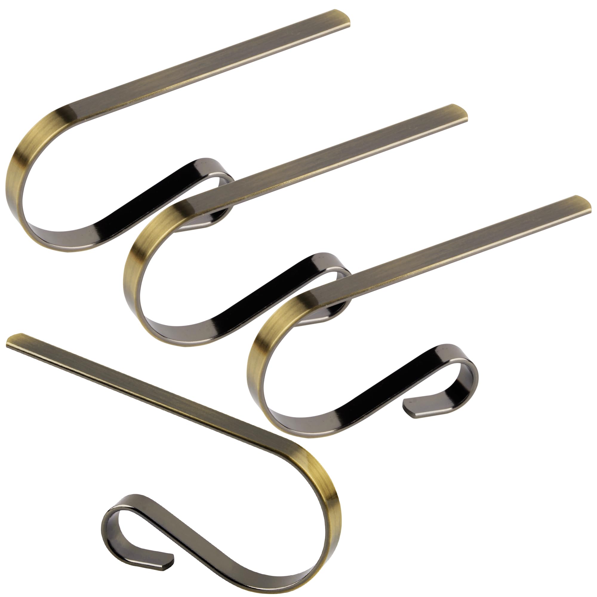 Christmas Stocking Holders Hangers Christmas Stocking Hooks for Fireplace Mantle Metal Xmas Stockings & Holders for Hanging Bronze Pack of 4