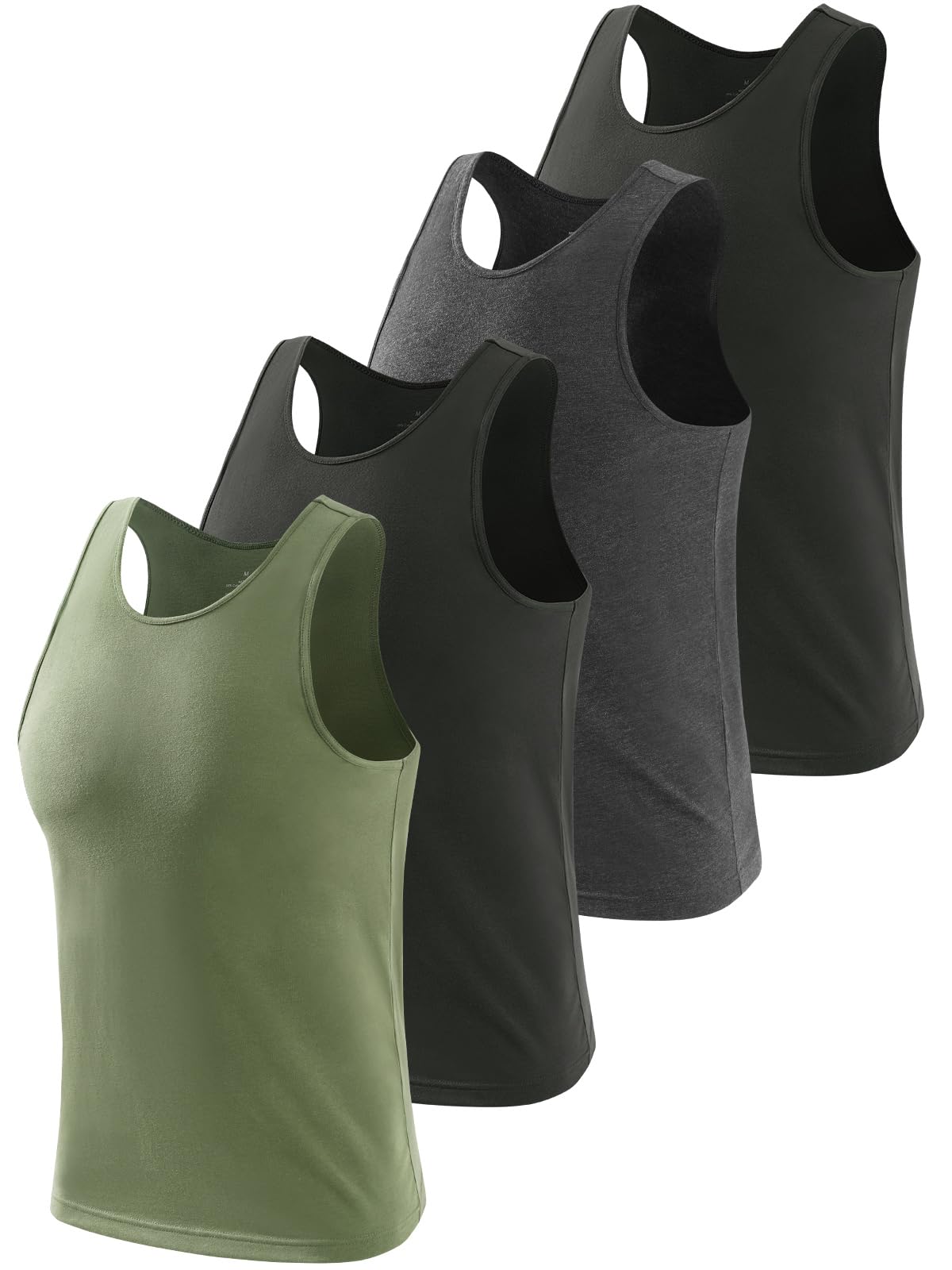 Rosyline Men Cotton Tank Top Crewneck Tank Tops Sleeveless Fitness T Shirts