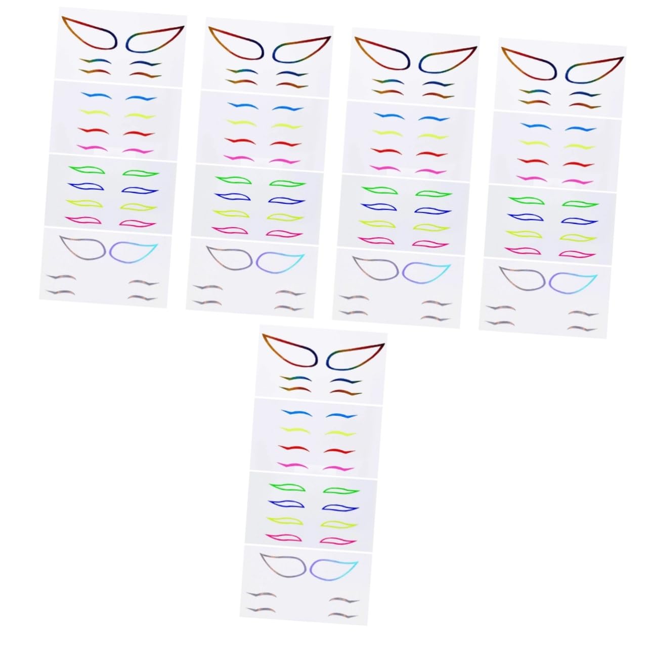minkissy 20sets Adesivi Eyeliner Colorati Autoadesivi Per Makeup Professionale Leggeri e Portatili Per Eventi e Serate Speciali
