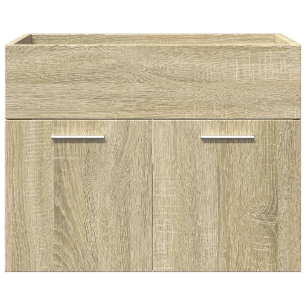 4-TLG. Badmöbel-Set Sonoma-Eiche Holzwerkstoff mit Waschbecken