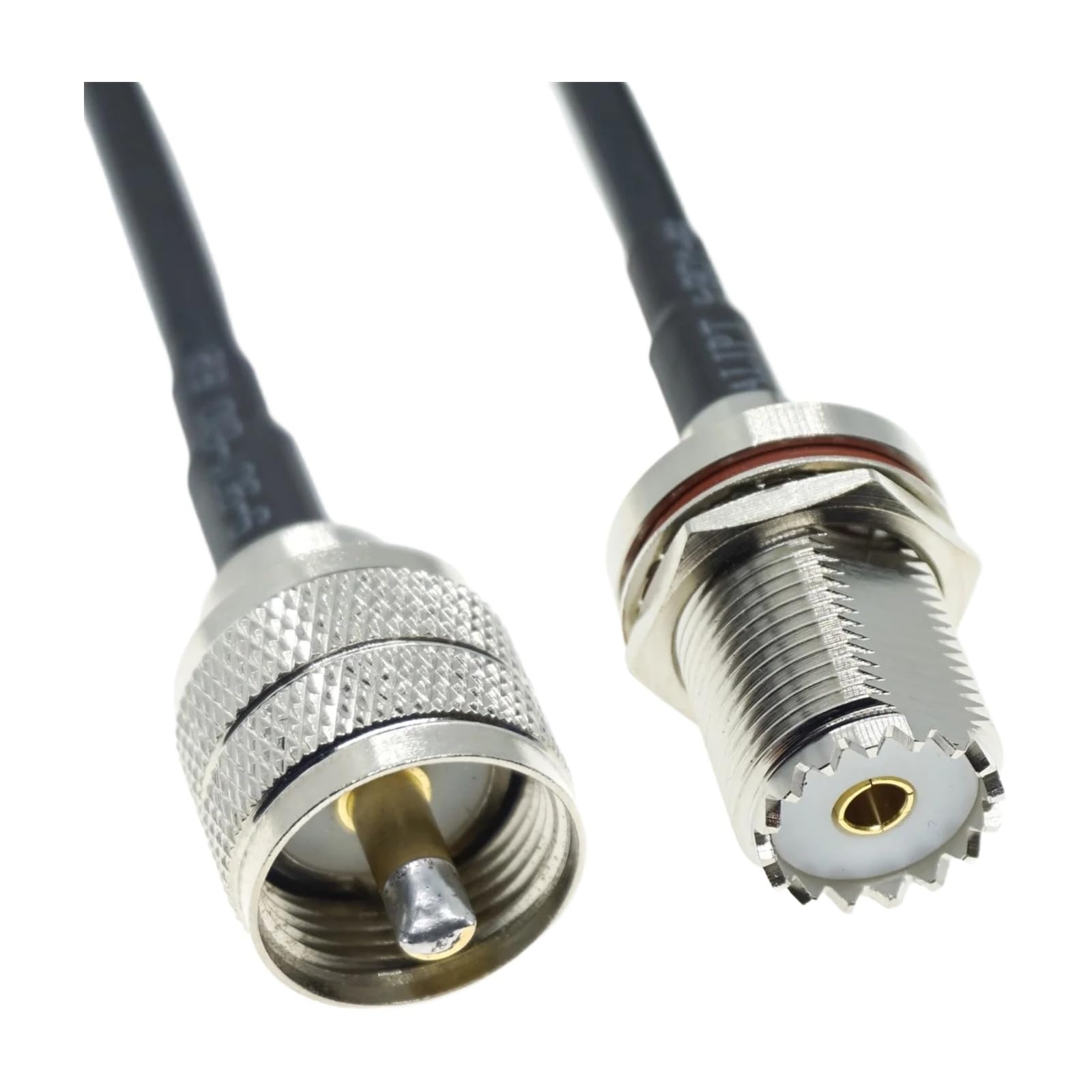 Cable coaxial RG58 de 50 Ohm con jack macho hembra Type D en codo para antena y radio