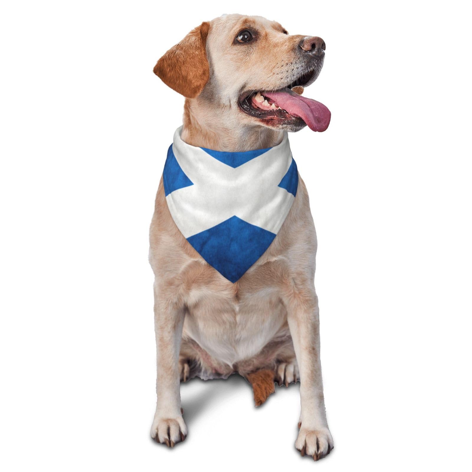 Triangle Lightweight Dog Bandanas, Scottish Flag Dog Bandanas for Large Medium Small Dogs and Cats