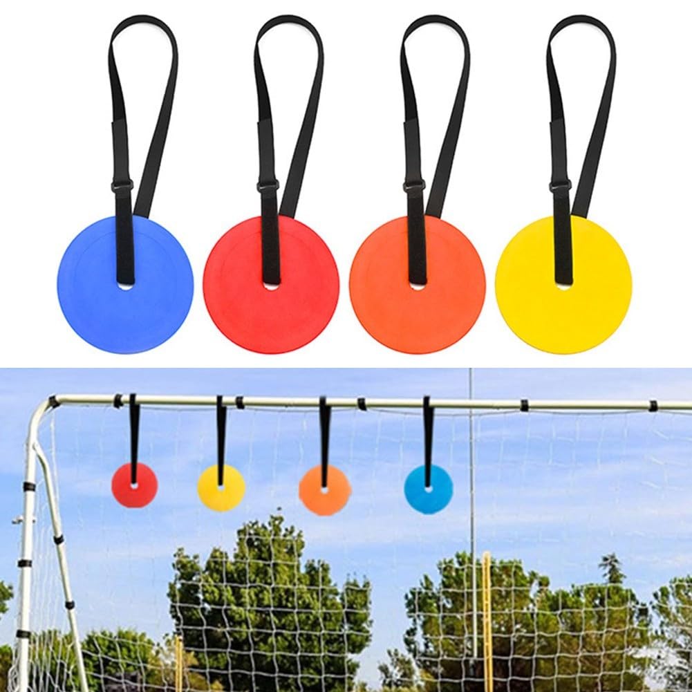 Set di 4 piastre da allenamento per calcio, con cinghia regolabile, per migliorare la precisione, pratica individuale di squadra