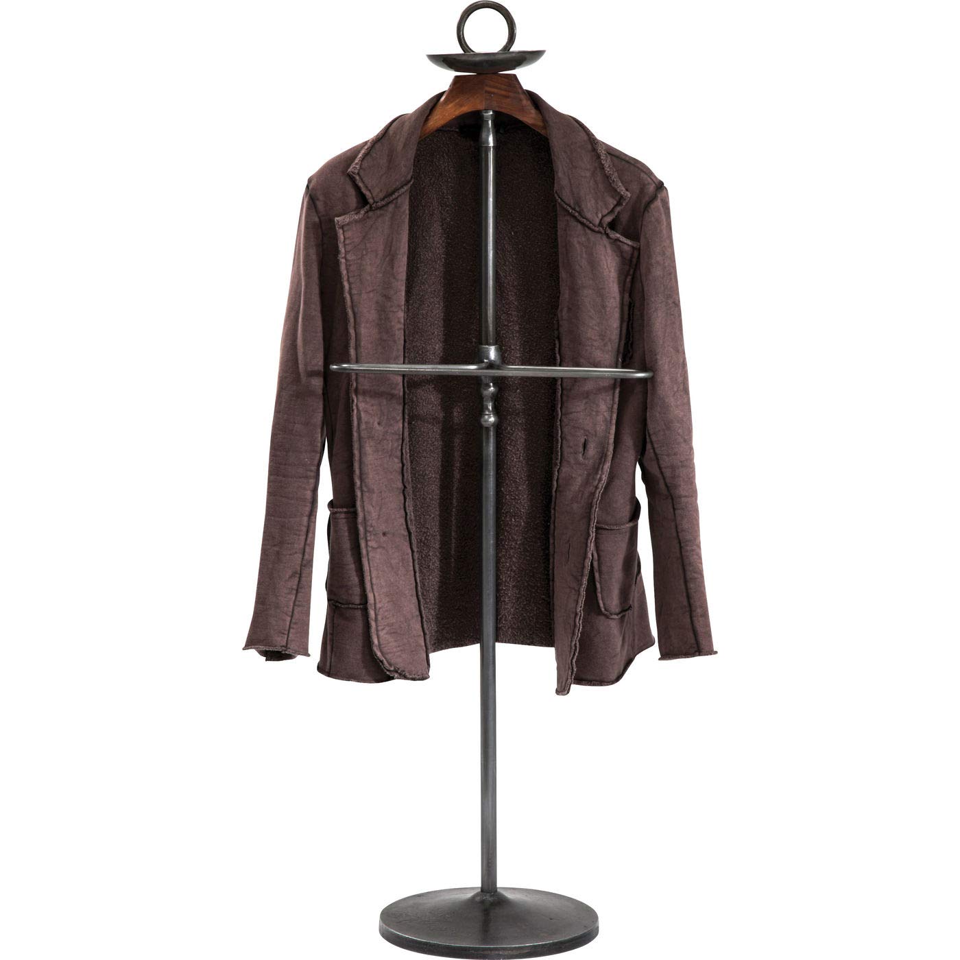 Kare Design Herrendiener Cosmopolitan, Schwarz, Garderobe, Stahlgestell, Mangoholz Kliederbügel, 124x49x29 cm (H/B/T)