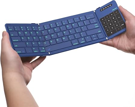 Nillkin Bluetooth 5.0 Foldable Keyboard with Trackpad & Numpad Blue