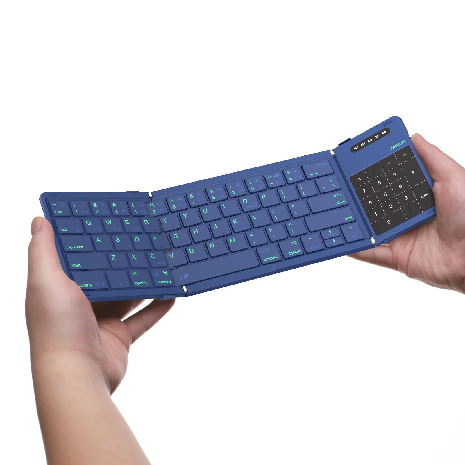 Nillkin Bluetooth 5.0 Foldable Keyboard with Trackpad &amp; Numpad Blue