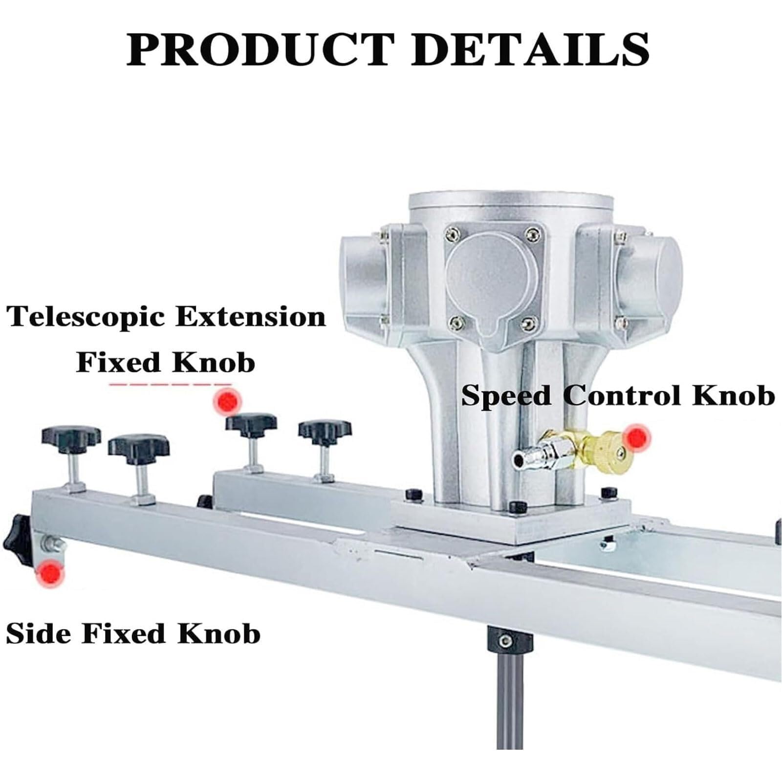 Agitador de aire for IBC de 1 tonelada, mezclador de pintura neumático de 0 a 2500 RPM, mezclador de pintura ajustable de 75 a 120 mm, con cuchilla de acero inoxidable de 10 pulgadas, for disolvente d