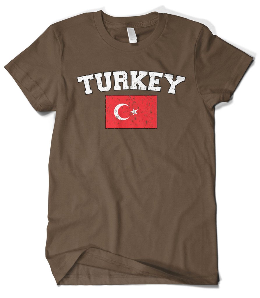 Cybertela Men's Faded Distressed Turkey Flag T-Shirt