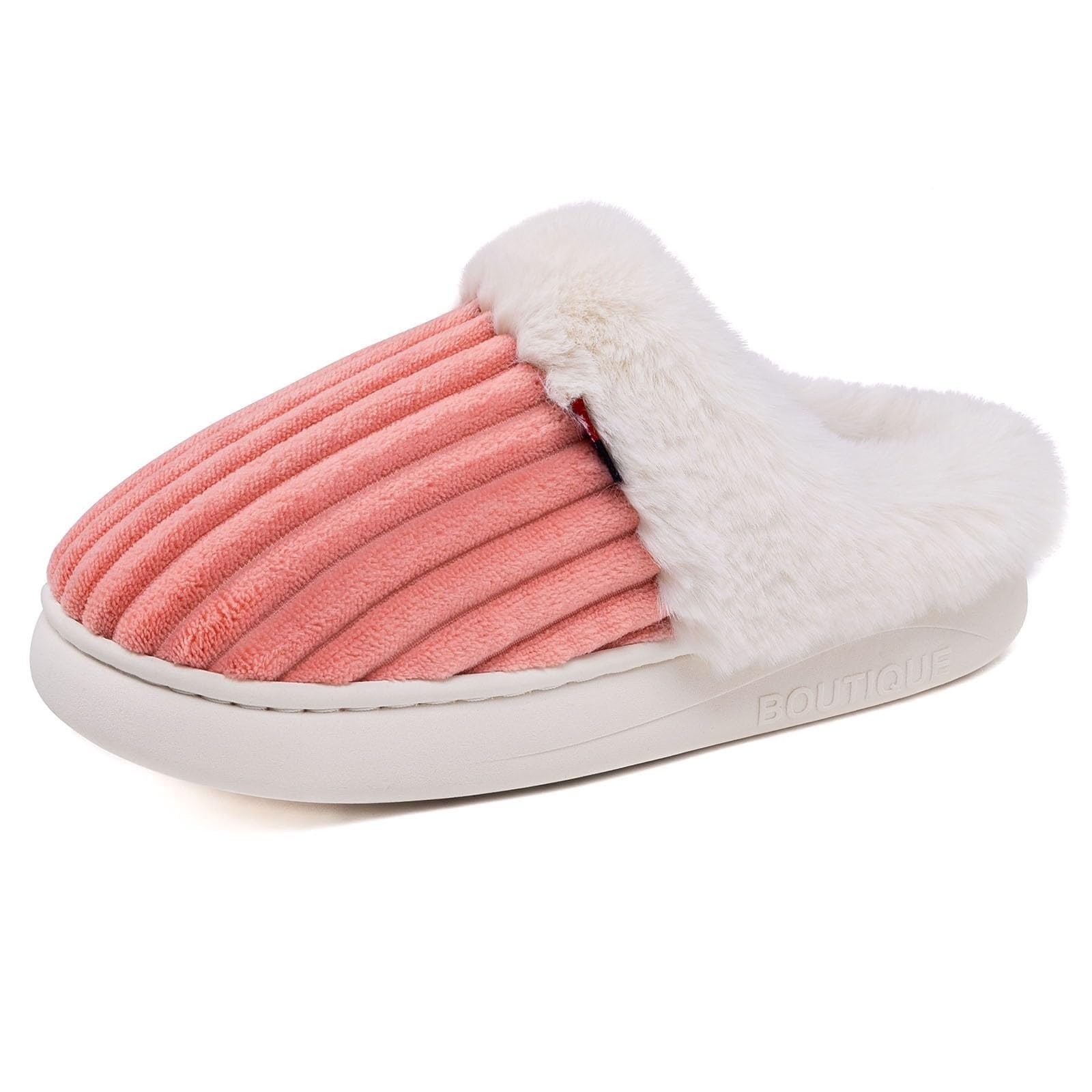 Puffy Slippers for Women Men Ultra Soft Plush Slipper Slip On Indoors and Outdoor House Shoes Memory Foam
