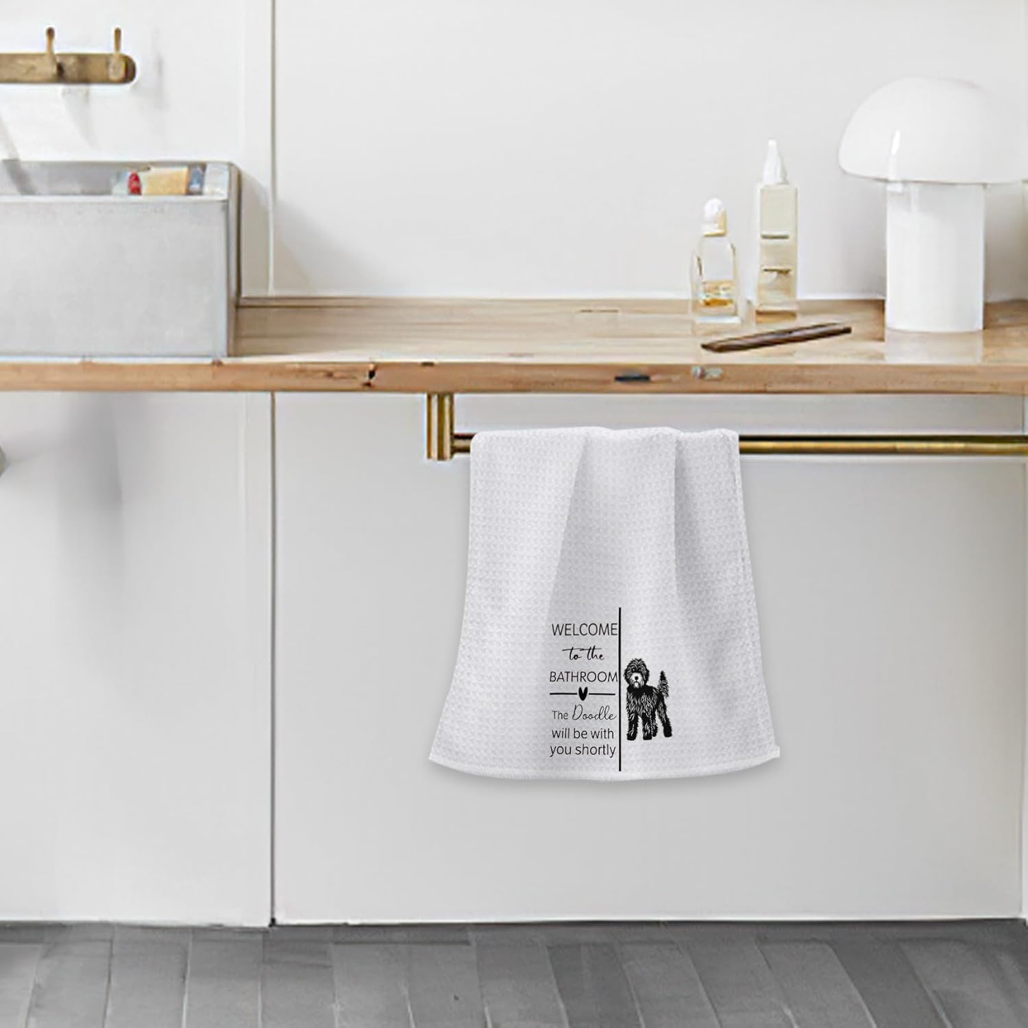 OHSUL Funny Doodle Bathroom Decor Hand Towels, Goldendoodle Gifts for Dog Lovers, Dog Mom Dad Gifts Dish Tea Towels, Funny Dogs Decorative Hand Dish Towel for Bathroom Toilet 16x24 Inch - Image 5