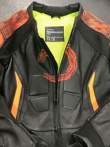 Eviron Negro Naranja Motocicleta 1 Pieza Traje De Cuero Nuevo Diseño (XXXL)
