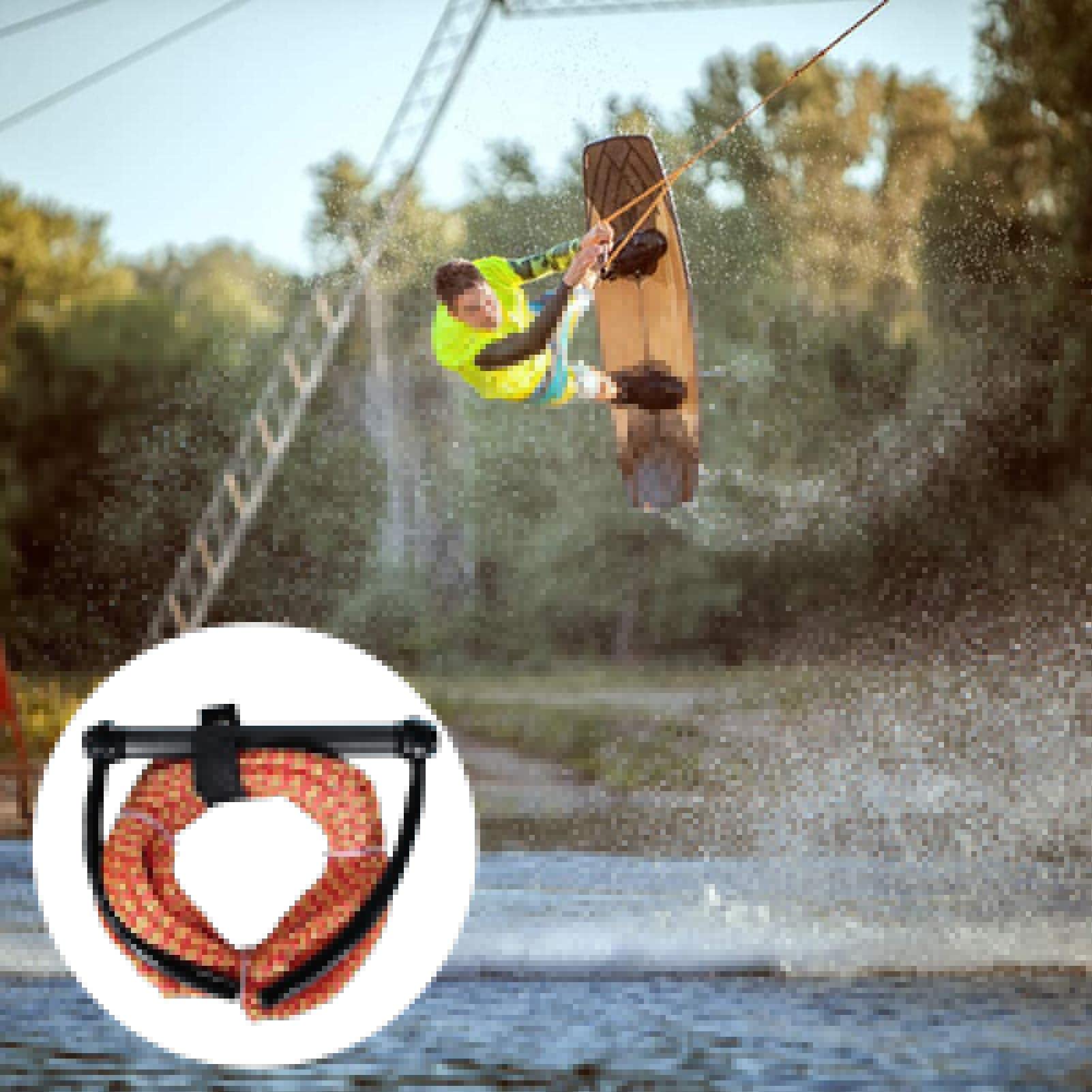Wakeboard Leine Mit Griff, Griffbreite 30cm, Seillänge 2, Seildurchmesser 1 cm, Schwimmend Zug-Seil Wassersport Schleppleine Boot, Mit Schwimmer, Inkl. Seilwächter