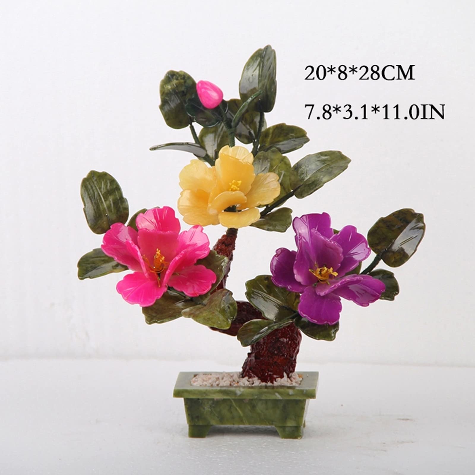 Piante Finte 1 Confezione Piccolo Albero Bonsai Artificiale Ornamenti Naturali di Giada di Alta qualità Ricchi Ornamenti di Peonia per La Decorazione Dell'interno della Casa Bonsai Artificiali