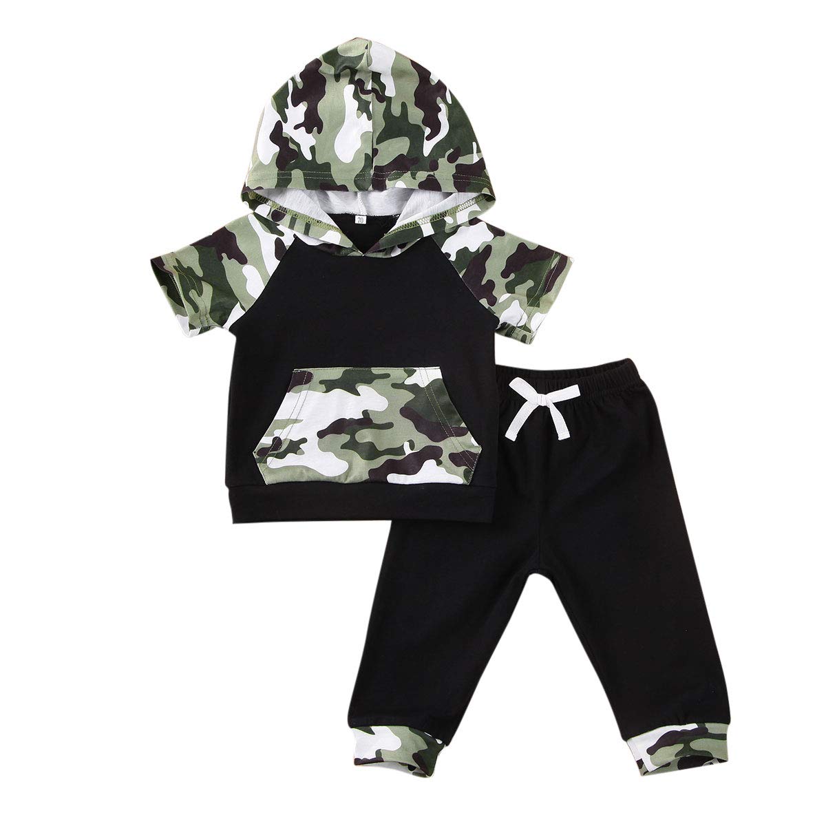 Infant Baby Boy Outfits Hooded Short Sleeve Tops+Pants Dinosaur Clothes Set 0-24M