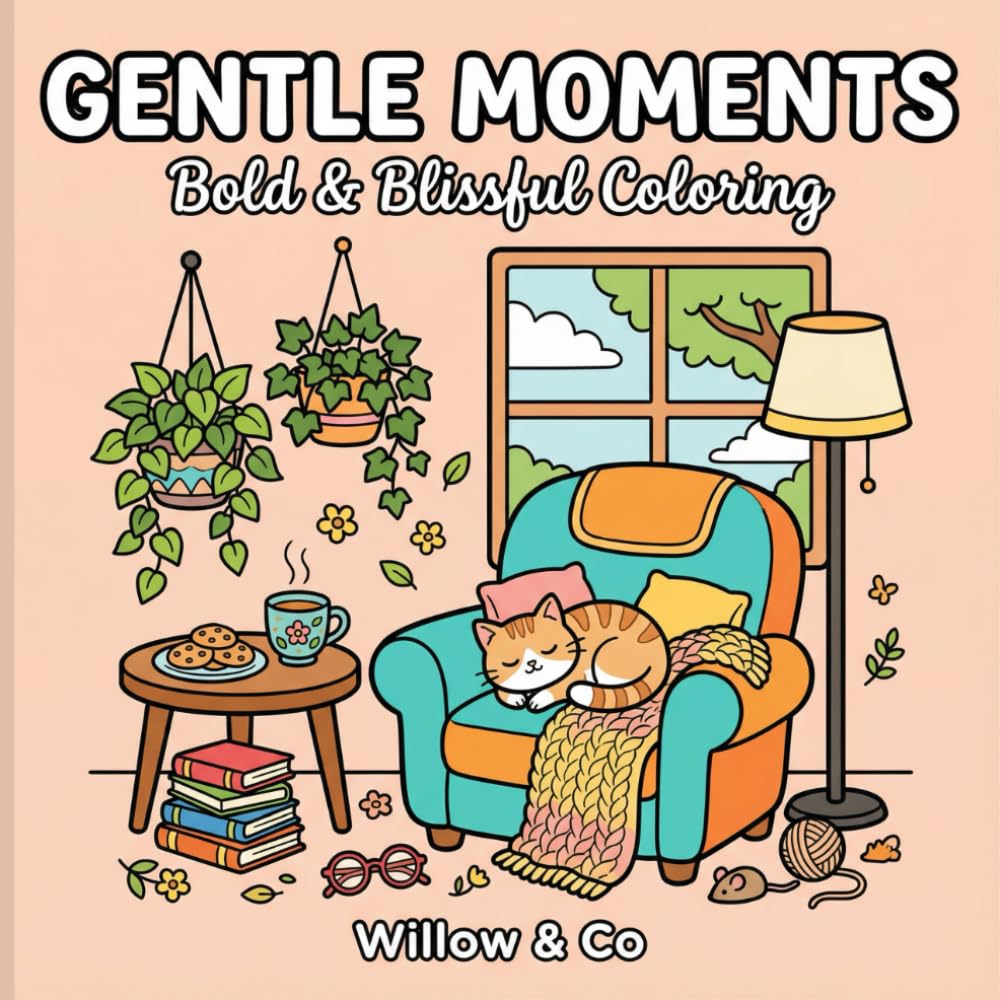 Gentle Moments: Coloring Book for Adults and Teens Featuring Peaceful Daily Scenes for Relaxation
