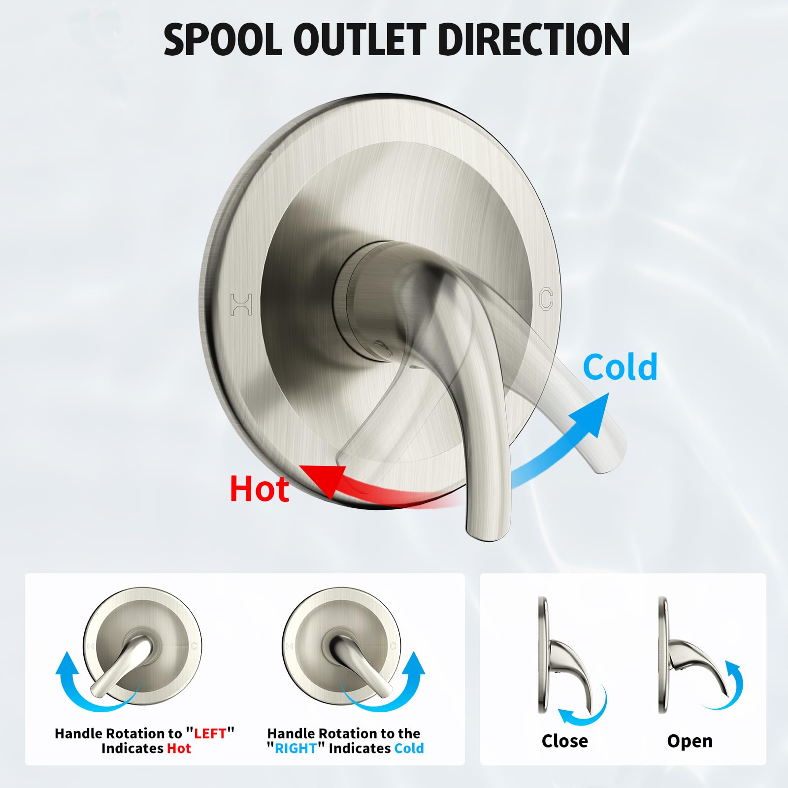 Brushed Nickel Shower Faucet Set, EMBATHER Shower Fixtures with 6 Inch Rainfall Shower Head, Single Handle Control Shower Valve and Trim Kit